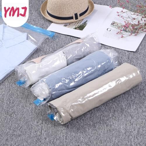 Hand Rolling Compression Vacuum Bag Border Foldable Compressed Home Clothes Plastic Storage Bag Space Saving Seal Bags 1 PC