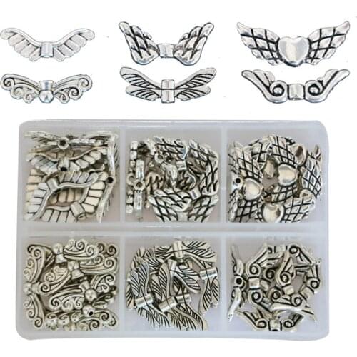 Wing Silver Metal Spacer Beads For Jewelry Finding Jewelry Beads Handmade DIY Accessories