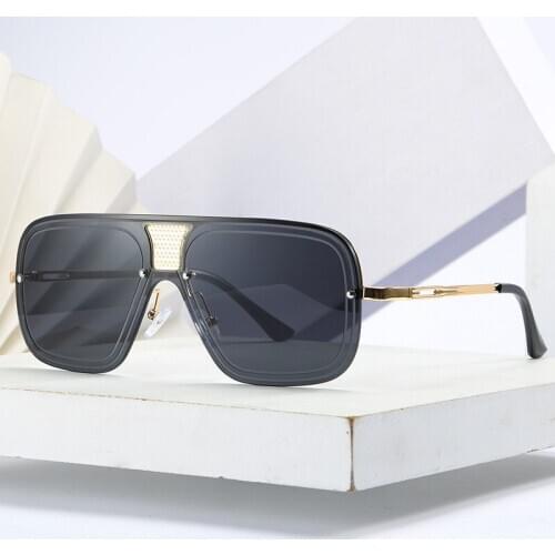 Vintage Oversize Sunglasses Men One Piece Square Eyeglasses Women for Outdoor Club Goggles Luxury Shades Oculos Gafas 17261DF