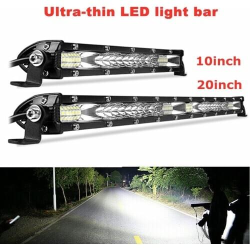 10D 10" 20" 130w 260w Led Light Bar 12V 24V Led Bar Offroad Spotlight Flood Beam Work Light for Niva 4x4 Trucks SUV ATV Tractor