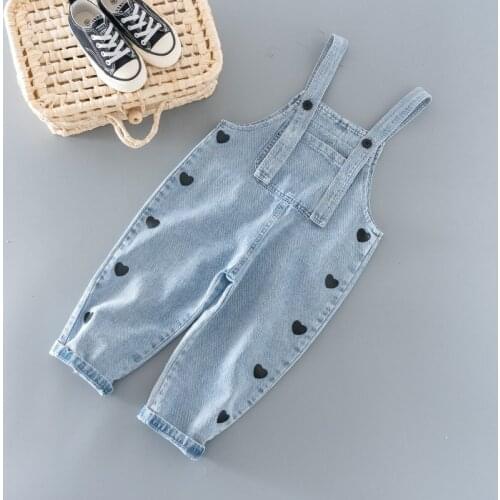 Spring baby girls clothes outfit denim overalls trousers for toddler girls clothing 1 2 3 4 5 6 T kids baby birthday pants jeans
