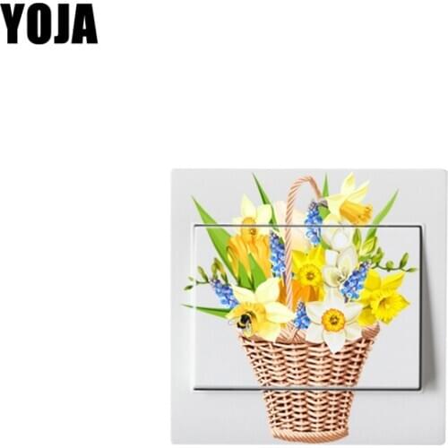 YOJA Flower Home Decor Wall Sticker Switch Decal PVC 12ss0098