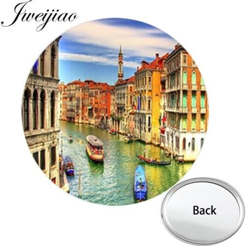 Youhaken Venice Italy Anniversary One Side Flat Mini Pocket Mirror Compact Portable Makeup Vanity Hand Travel Purse Mirror