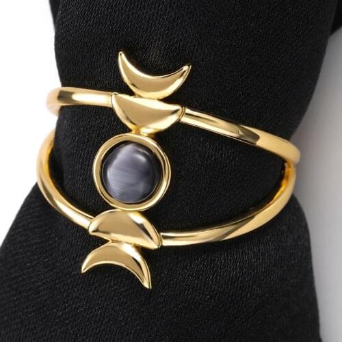2021 New Total Moon Eclipse Ring Retro Opal Moon Women Jewelry Moonstone Aesthetic Accessories Gothic Style Rings Wholesale