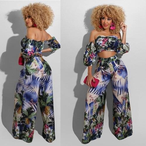 2 Piece Women Set Dashiki African Long Sleeve Two Piece Set Crop Top Pants Suits Print Casual Outfits Plus Size Africa Clothing