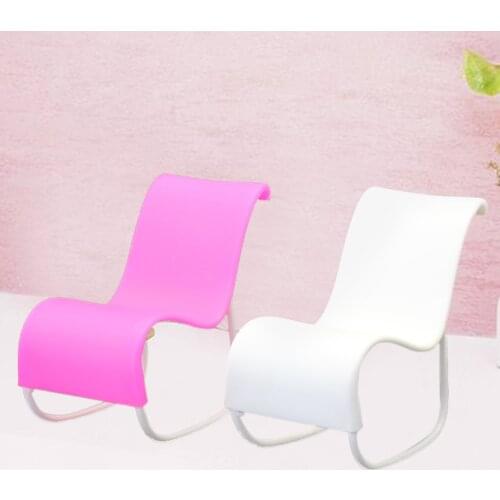 2 Pcs Kawaii Funny Doll Beach Lounge Rocking Chair Room House Furniture Accessories Decoration for Barbie Dolls Toys Girls Gifts