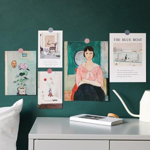 5 Nordic RETRO Art Decorative Picture Frame Creative Postcards With DIY Bedroom Wall Sticker Greeting Card Gift Card