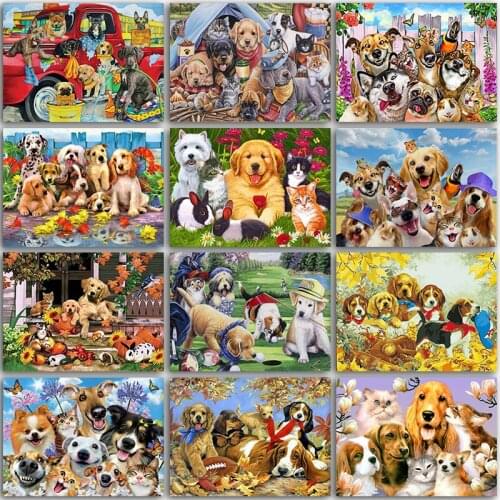 5D DIY Diamond Painting Cartoon animals dog Husky cat car Full Square&Round Diamond embroidery Cross stitch Diamond mosaic paint