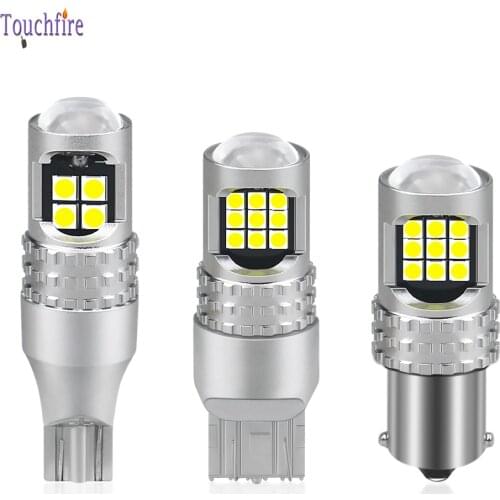 2PCS 1156 LED BA15S P21W 1157 BAY15D PW21W 3156 Canbus NO ERROR Car Bulb 3030 LED -24smd Reverse DRL Turn Signal White Red 12V