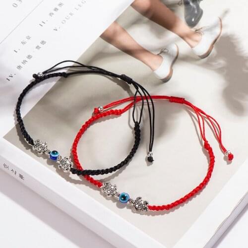Pipitree Turtle Elephant Blue Evil Eye Bracelet Lucky Red & Black Thread Hand Braided Turkish Bracelet For Women Men Jewelry