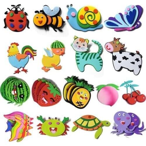Kindergarten Decoration Primary School Classroom Home Wall Stickers EVA Foam Animal Fruit Bee Sting Butterfly Felt DIY Package