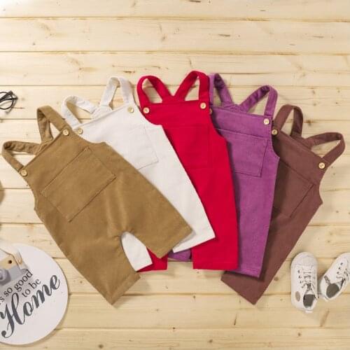 Newborn Infant Baby Romper Summer Girls Boys Sleeveless Cotton Suspender Waistcoat Style Jumpsuit Unisex Baby Clothes Five Color
