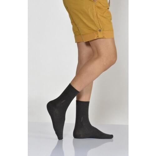 Idilfashion Male Mıkro Motif Socket Stocking-Gray-E-ART226 (3'LÜ PACKAGE)