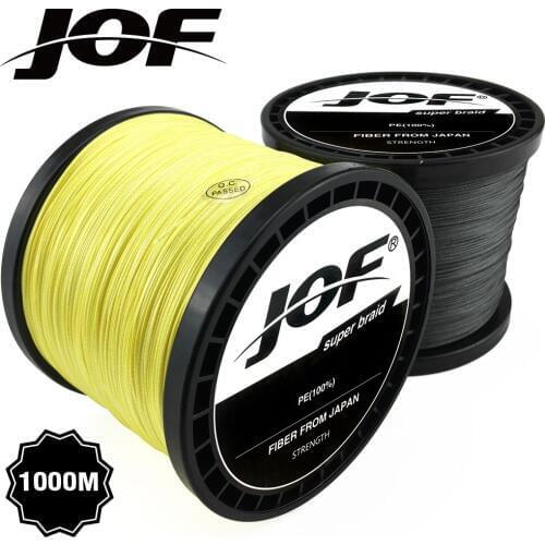 JOF 8 Strands 4 Strands 1000M PE Braided Fishing Line tresse peche Saltwater Fishing Weave Superior Extreme Super Strong