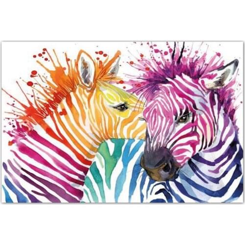 Full Square diamond Painting Colorful zebra 5D DIY Round drill diamond embroidery Rhinestones mosaic Decoration