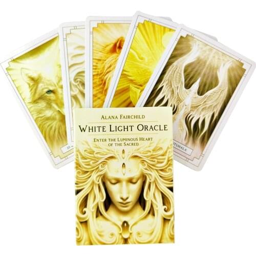 White Light Oracle Cards Full English Tarot Cards Mystical Guidance Divination Entertainment Partys Board Game 44 Sheets/Box