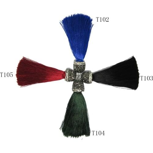 Tassel pendant 80mm mixed color soft silk tassel charms earrings