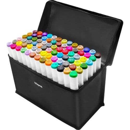 CHENYU 30/40/60/80Pcs Alcohol markers Manga Drawing Markers Pen Alcohol Based Non Toxic Sketch Oily Twin Brush Pen Art Supplies