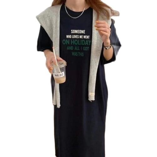 Fashionable Over-The-knee All-Match T-Shirt Summer Dress For Women 2021 New Loose Dress Was Thin And Long-Aged Dress