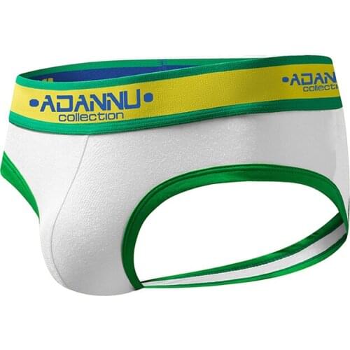2020 ADANNU Brand Mens Sexy Thongs briefs Double D G-string Thong Gay Underwear Male Jockstraps cotton 4 solid broadside
