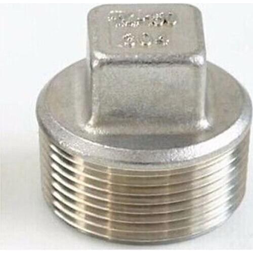 3/8"" BSP male Threaded Connection 304 stainless steel Pipe Fitting Countersunk Plug Square Head Operating pressure 2.5 Mpa