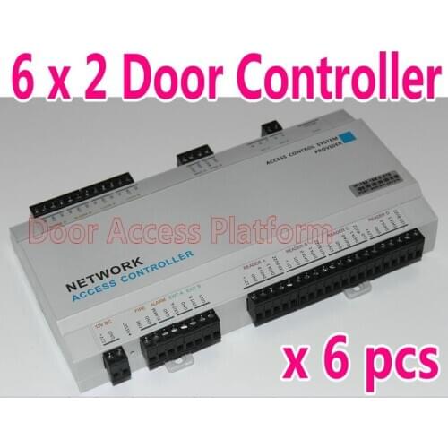 1 Order= 6 pcs of Two/2 Door Controller PCB with Japan IC CPU Chip+PC Software connect 4 pcs of wie-gand card readers access kit