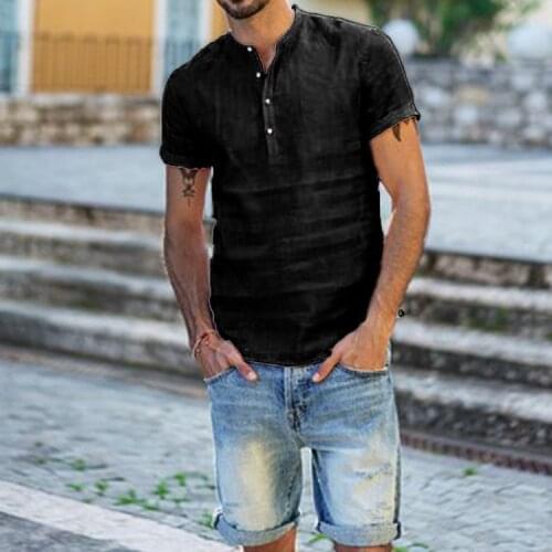 New Arrived V neck short sleeve men linen t shirt Slim Fit t-shirt men Skinny casual summer tshirt camisetas hombre M-3XL