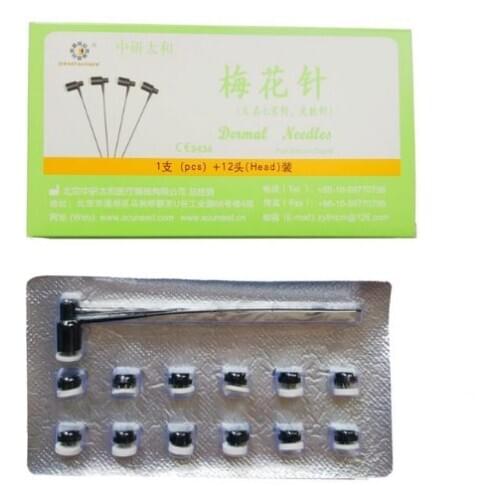 New Seven Star Dermal Needles with 12 Replacement Head Acupuncture Cupping health care massage 10 packs/set