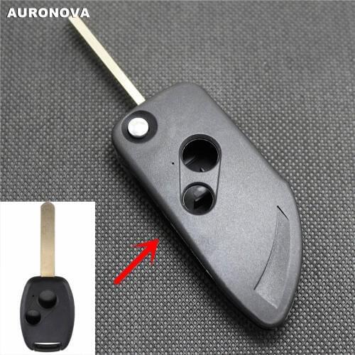 AURONOVA New Upgrade Flip Folding Key Shell for Honda Accord City Fit Odyssey 2 Buttons Knife Shape Design Remote Car Key Case