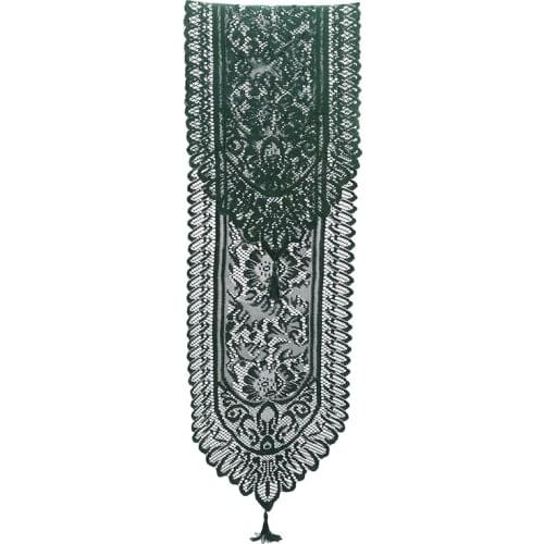 Merry Christmas Red Floral Lace Long Table Runner Cloth Party Dinner Non-slip Table Runner Cotton Linen Home Decor