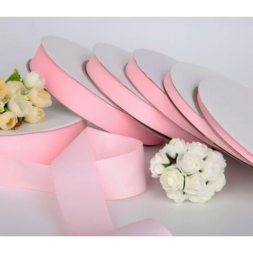 100yards 7mm/10mm/15mm/20mm/25mm/38mm Grosgrain Ribbons Pink Handmade DIY Headwear Accessories Wedding Decorative Wrap Gift