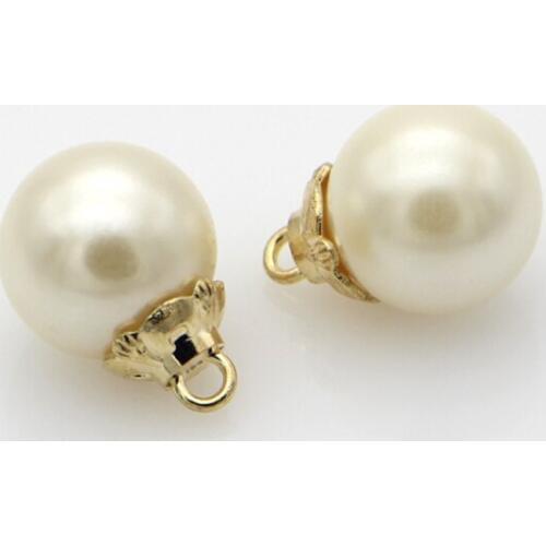Shirt button chiffon sweater button white resin pearl buckle metal bottom ladies shirt cardigan knitted button