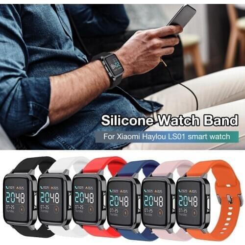 Silicone Smart Watch Band Wrist Strap for Xiaomi Haylou LS01 Soft Breathable Wristband Replacement Band Smartwatch Accessories