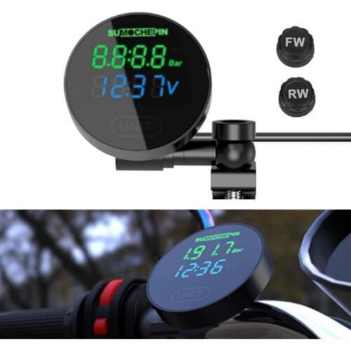 New TPMS Sensors Motorcycle Tire Pressure Monitoring System LCD Digital Tyre Gauge Detector Motorbike Accessories Electronics
