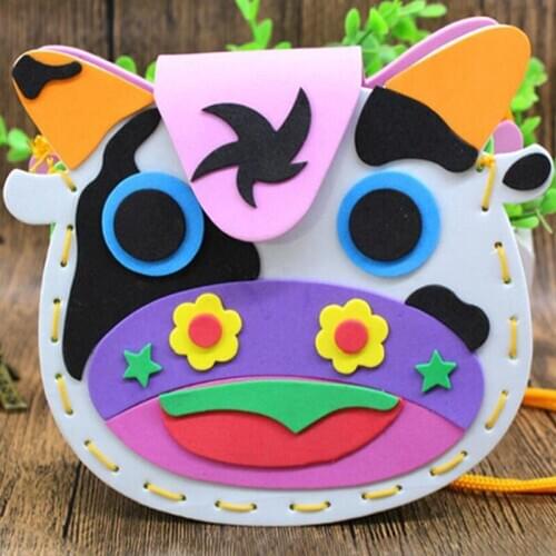 EVA DIY Bags Cute Style Bag Handmade Crafts Cartoon Sewing Backpacks Kindergarten Parent-child Activity Intellectual Toy