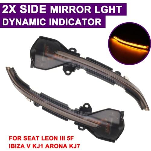 For Volkswagen for VW SEAT LEON 3 5F 1 Pair Led Car Daytime Fog Day Running Light Rearview Mirror Dynamic Strobe Strip Turn Lamp