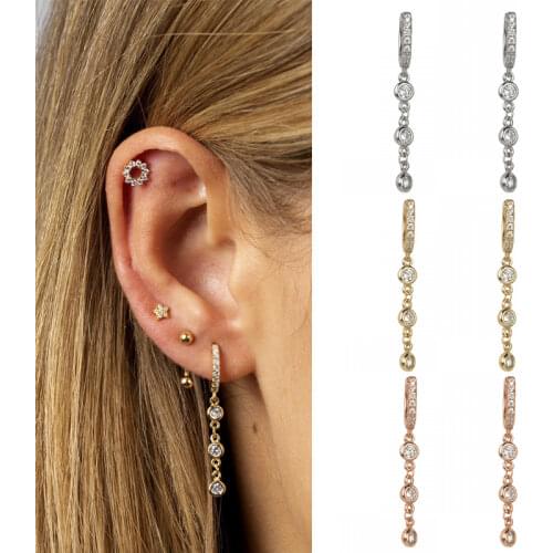 Brilliant 14K Gold Filled Beans Cubic Zircon Dangle Earrings For Women CZ Ear Engagement Wedding Fashion Gift Jewelry