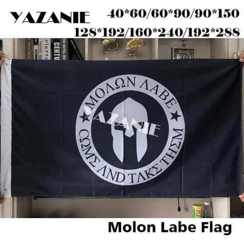 YAZANIE Come and Take It Greek Spartan Molon Labe Flag 90*150cm Single or Double Sided Polyester Printed Flags and Banners