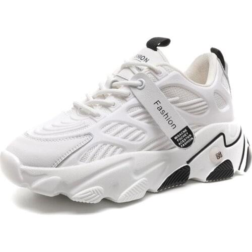 2021 Summer New Fashion Casual Ladies Sneakers Comfortable And Breathable Flat Shoes White Womens Shoes Increase Womens Shoes