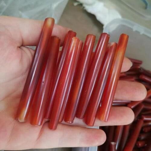 1pcs old natural agate long tube bead straight tube Orange red Bulk wholesale Beautiful simple DIY jewelry accessories kralen