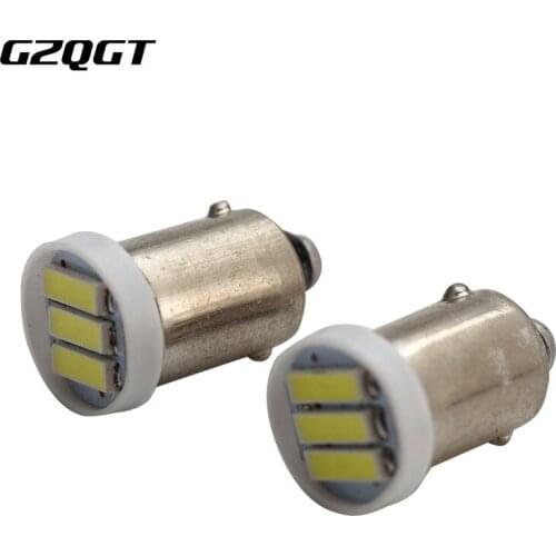 100pcs BA9S LED 3 SMD 7020 3SMD 7014 LED T4W 1895 cold white Wedge Interior Bulbs Car LED Lamp Car Auto LED Light Bulb Lamp 12V