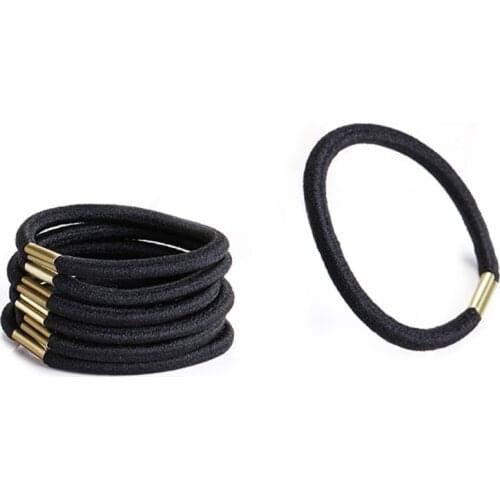 100 Pcs Black Elastic Hairband Girl Women Fashion Hair Accessorie Hair Scrunchie PXPB