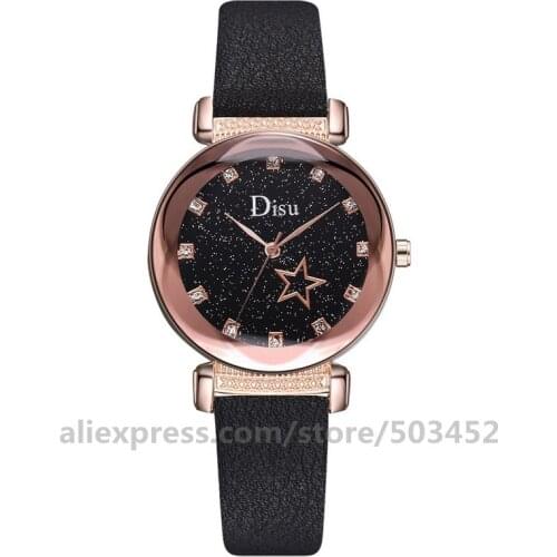 100pcs/lot Hot Sales Leather Simple Belt Kadın Kol Saati Starry Sky Montre Femme Wholesale Fashion Relojes Para Mujer