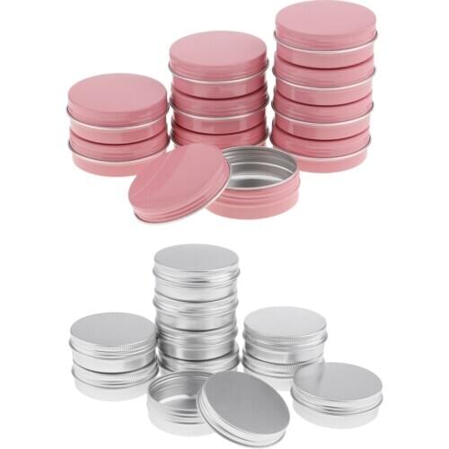 20Pcs Travel Cosmetic Screw Cap Pot Jars Tins DIY Craft Container Case 60ml