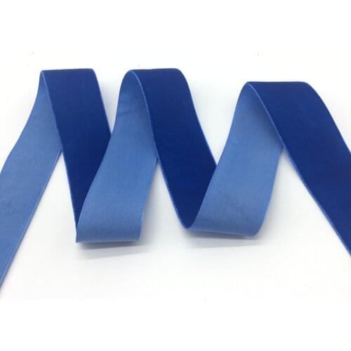 3 yards/lot 1"(25mm)Wide Blue Velvet Ribbon Headband Clips Bow Wedding Decoration