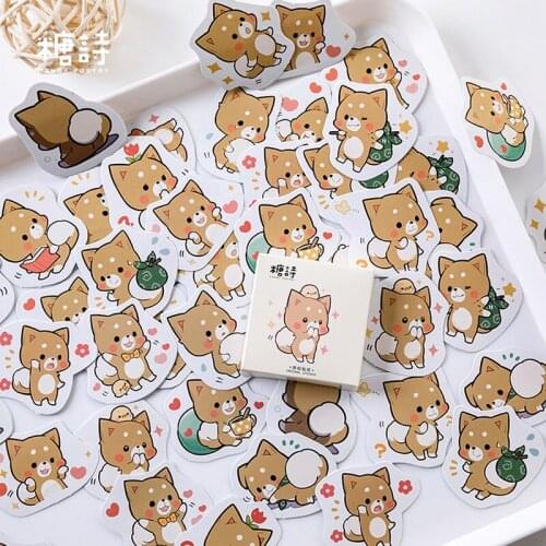 45 pcs /Pack Lovely Puppy Dog Hand Account Diary Album Stickers DIY Decorative Sealing Stickers