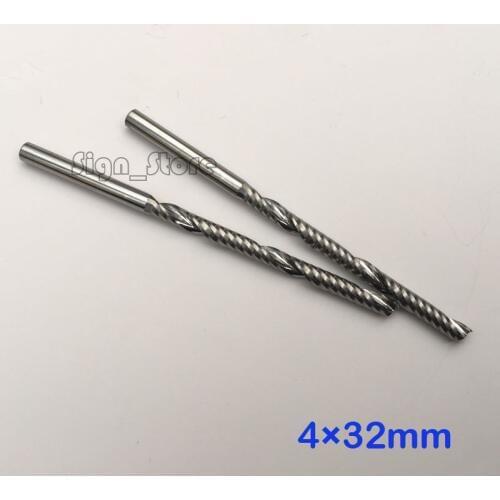 5pcs High Quality cnc bits single flute Spiral Router Carbide End Mill Cutter Tools 4mm x 32mm Free Shipping