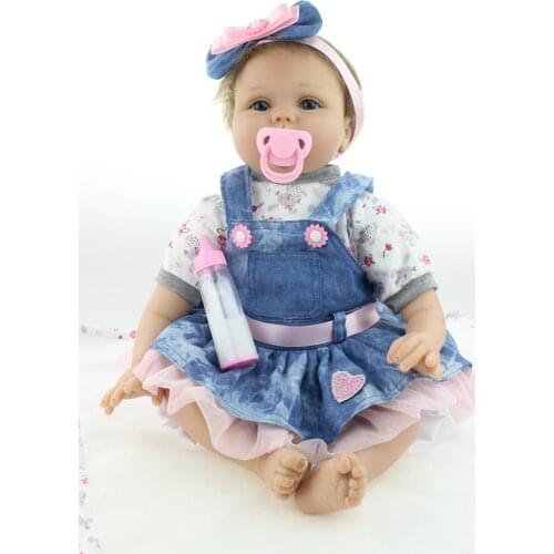 55CM Bebe Doll Reborn Baby Dolls for Children Toys Toddler Full Body Silicone Girl Doll