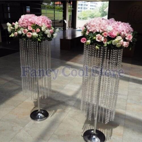 80cm Tall by 30cm Diameter Wedding crystal Table Centerpiece Flower Stand road lead wedding decoration 10pcs/lot