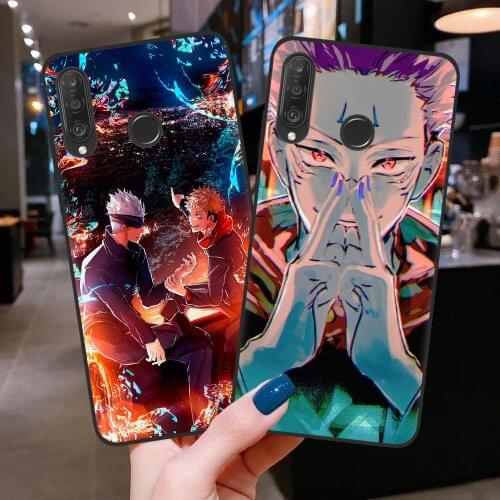 Hot Anime Jujutsu Kaisen Yuji Itadori Satoru Gojo Phone Case For Coque Huawei P40 Lite E P10 P20 P30 Mate 20 Lite Pro Back Cover